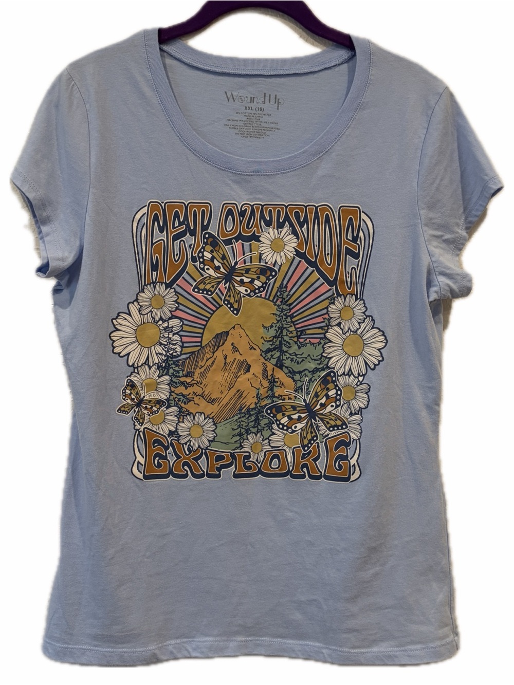Get Outside Explore Light Blue Crewneck Tee